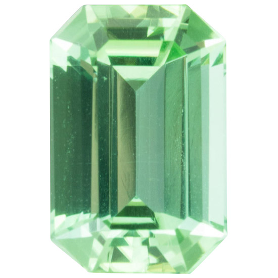 Fine Mint Green Tourmaline - Emerald Cut - Rich Neon Mint Green Color - 4.21 carats - 12.18 x 7.84mm Questions & Answers