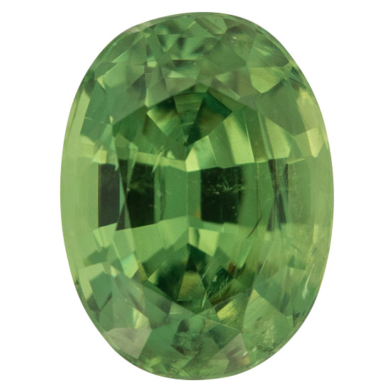 Oval Cut Demantoid Garnet Gem - Green Color - 1.9 carats - 8.44 x 6.15mm Questions & Answers