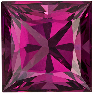 Rhodolite Loose Gemstone - Princess Cut - Raspberry Red - 4.12 carats - 8.5 mm Questions & Answers