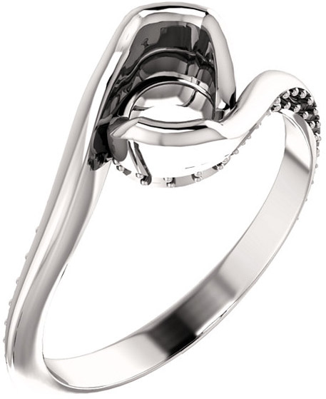 Bypass Style Engagement Ring With Accents for Round Gemstone Size 4.10mm to 9.40mm Questions & Answers