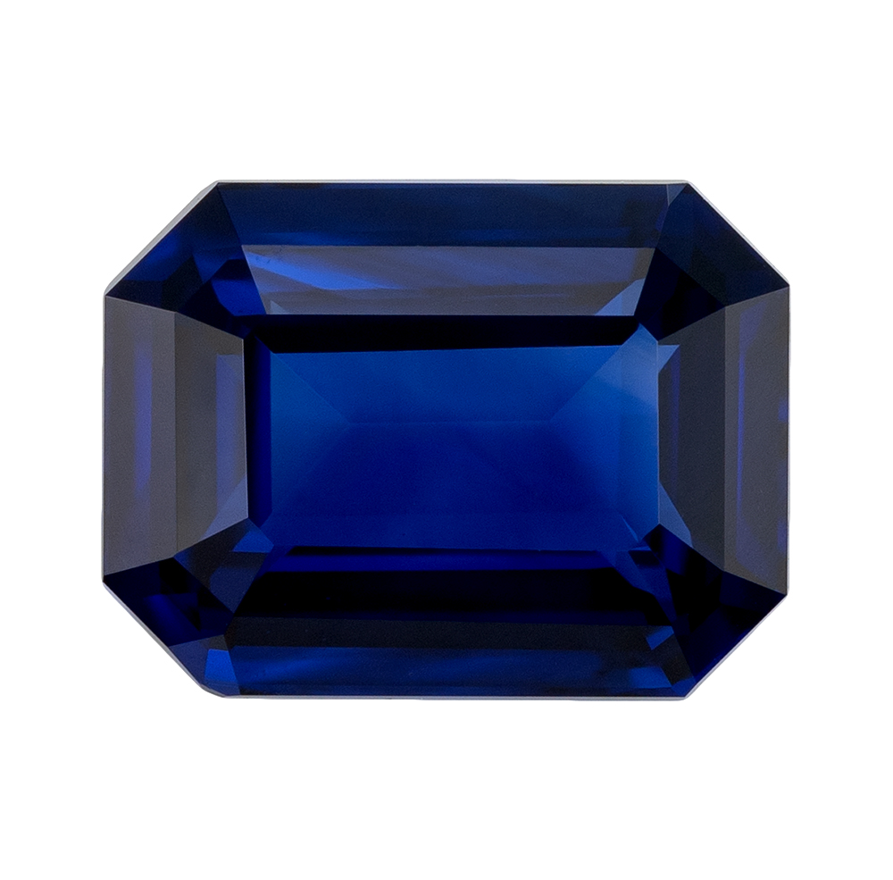 2.13 Carat Deep Royal Blue Sapphire Gem, Emerald Cut, 8.3 x 6.2 mm Questions & Answers