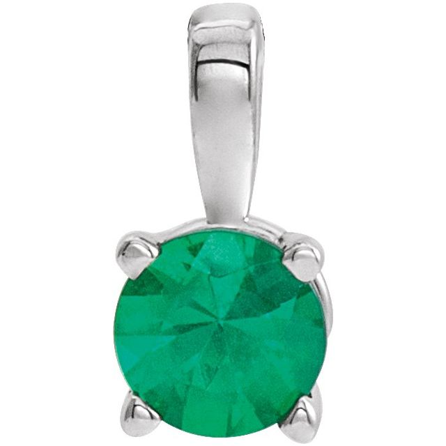 Platinum 6 mm Lab-Grown Emerald Pendant Questions & Answers