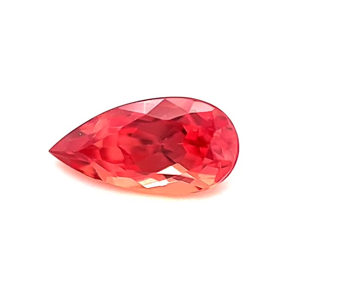 1.55 Carat Orangy Red Ruby Pear Gem - Medium Hue - $3844 USD Questions & Answers