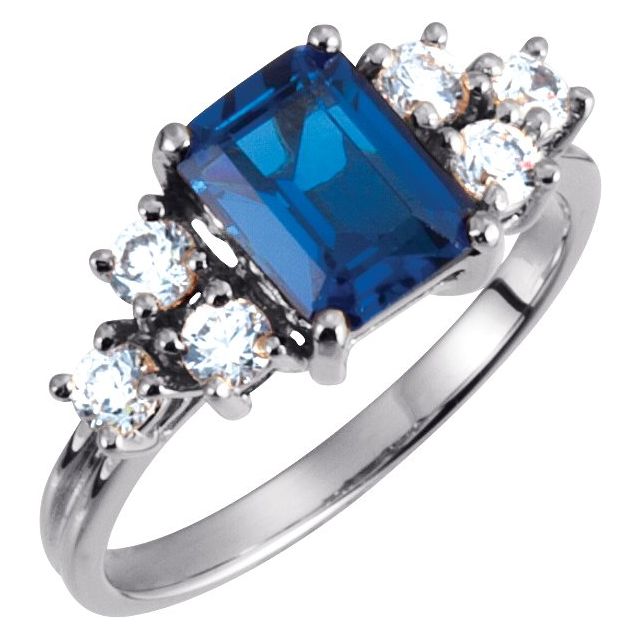 Accented Ring Mounting in 18 Karat White Gold for Emerald cut Stone, 4.23 grams Questions & Answers